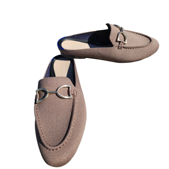 Rothy's Shoes - Rothy's Taupe Woven Mules  with Horse Bit Detail 9.5